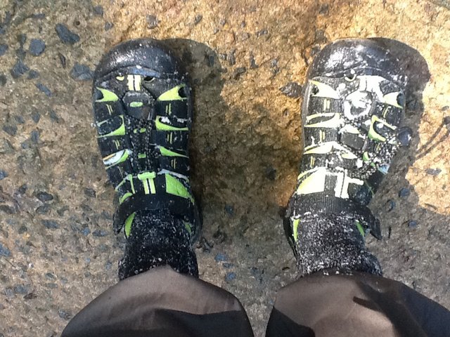 Przed wejściem do dżungli przewodnik naciera nam skarpety i buty roztworem soli. Ma chronić przed pijawkami. Singharaja Rainforest, Sri Lanka•Foto: D. Jaworska